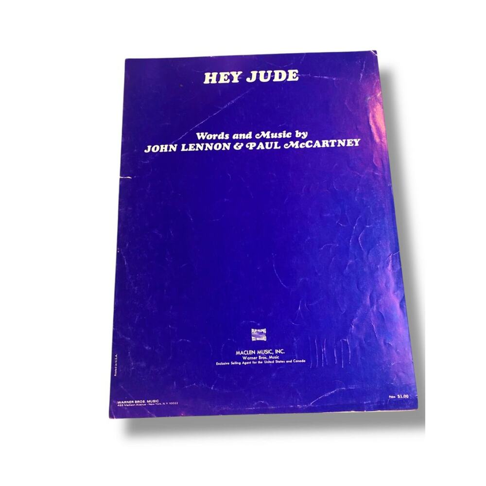 Sheet Music HEY JUDE Vintage 1968 McCartney and Lennon